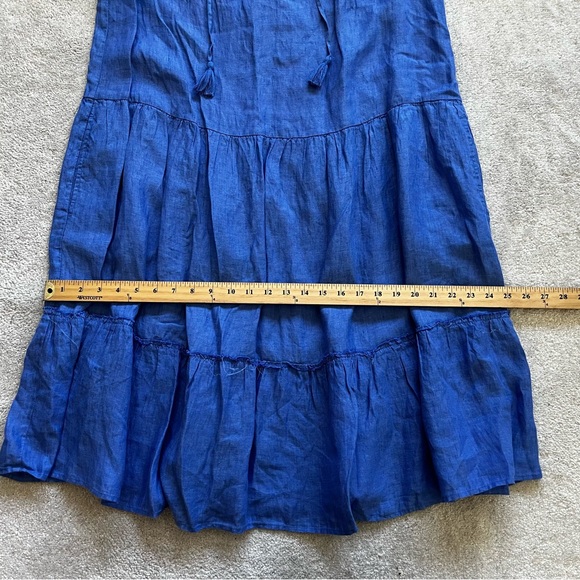 J. MCLAUGHLIN 100% LINEN CHRISTA TIERED SHIFT DRESS SIZE LARGE BABYDOLL Preppy - Picture 10 of 12